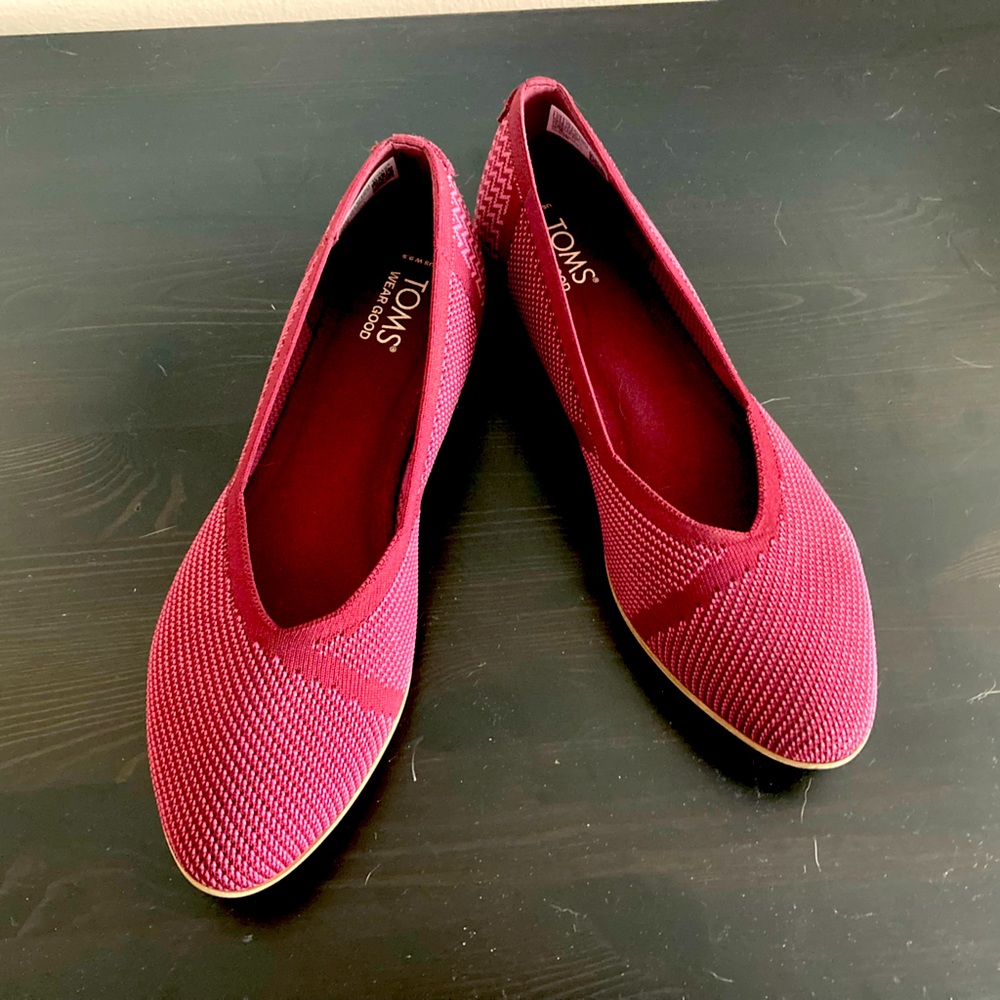 TOMS Jutti Neat Flats - W9.5 - Deep Burgundy